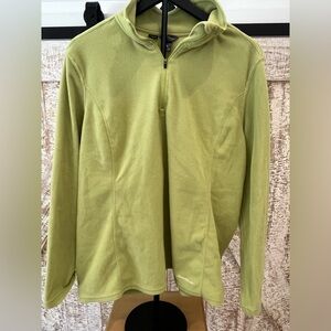 Eddie Bauer Lightweight Green Fleece Quarter-Zip Pullover Size XXL